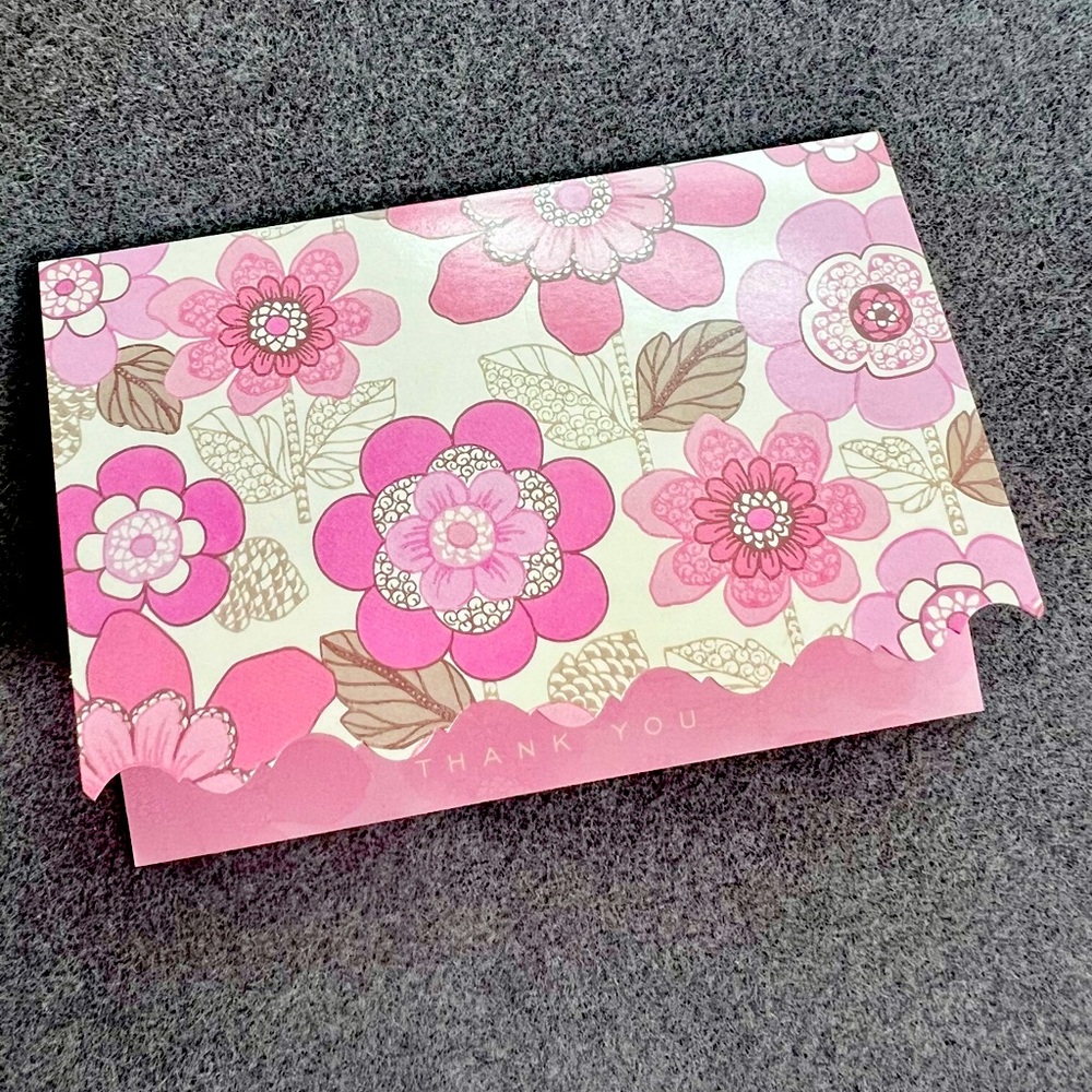 New Galison New York Pink Floral Thank You Cards Box of 12